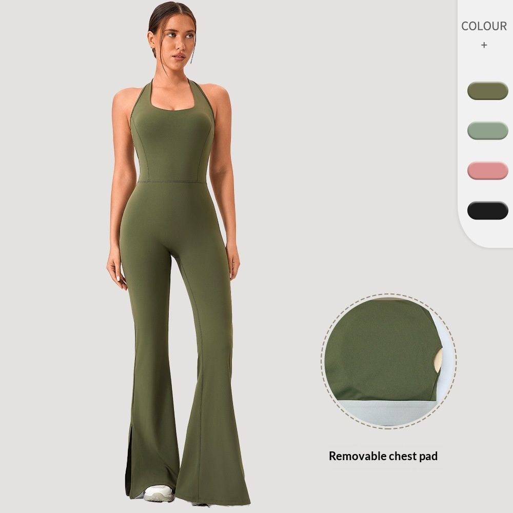 European And American Yoga Bodysuit Flared Pants