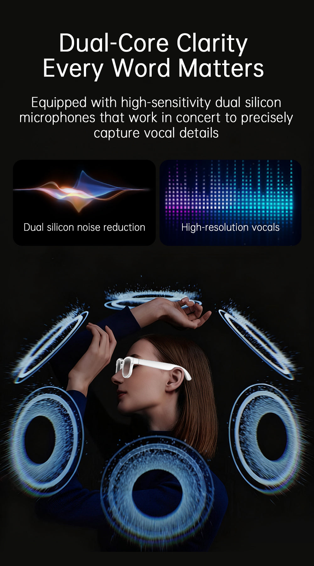 8MP AI Smart Glasses Bluetooth Sunglasses For Music Calling Translation G3