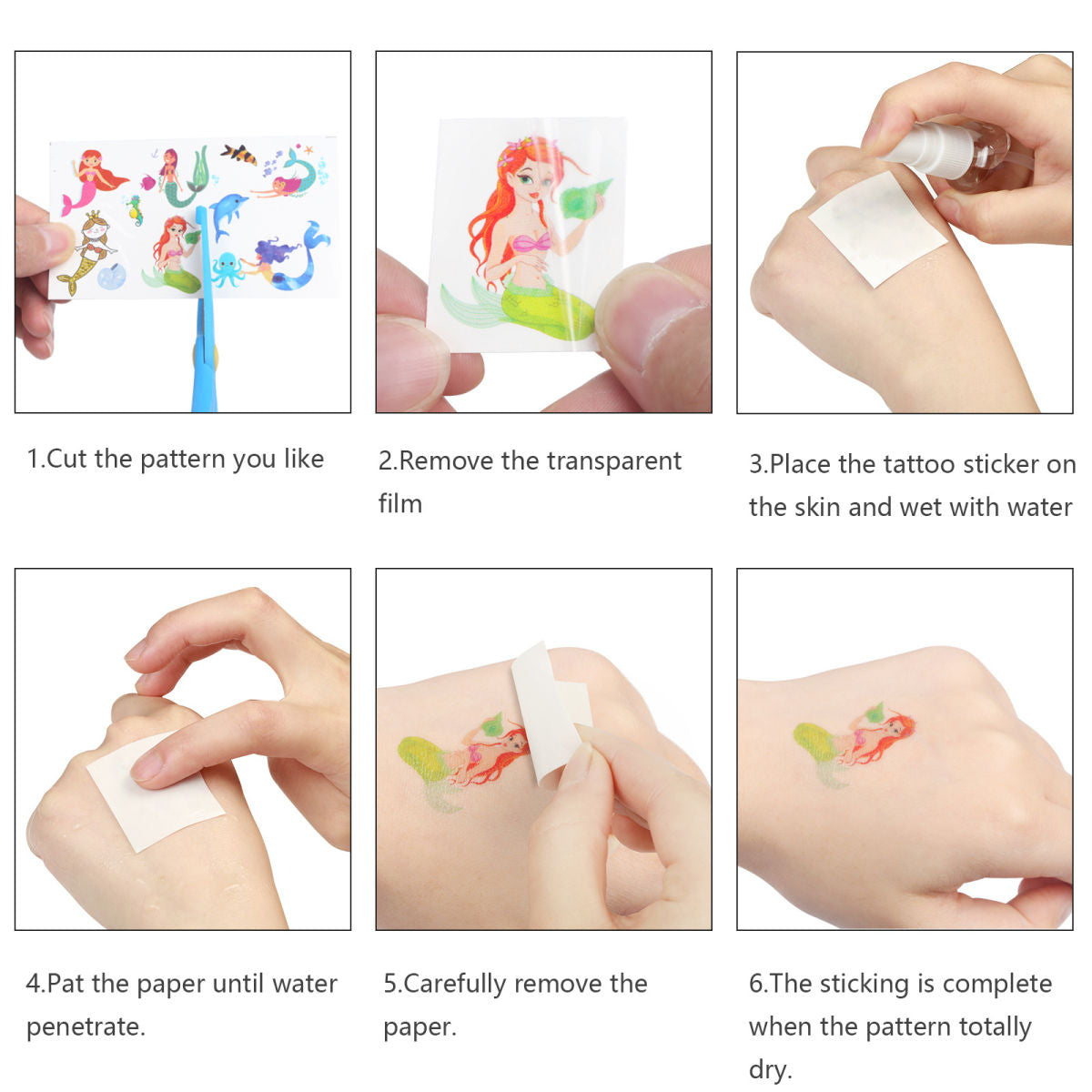 Set Of 12 Soft Mermaid Bracelets And 10 Decorative Stickers, Perfect As Party Accessories And A Stylish Gift – Party Accessory Set