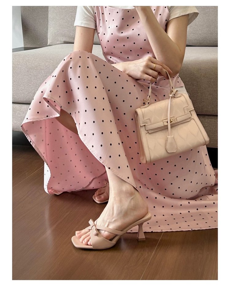 Summer New Style With Thick Heels And High Heels, Women's Fashion Temperament, Bow Tie Style, Square Head, Thick Heels And High Heels, Cool Down