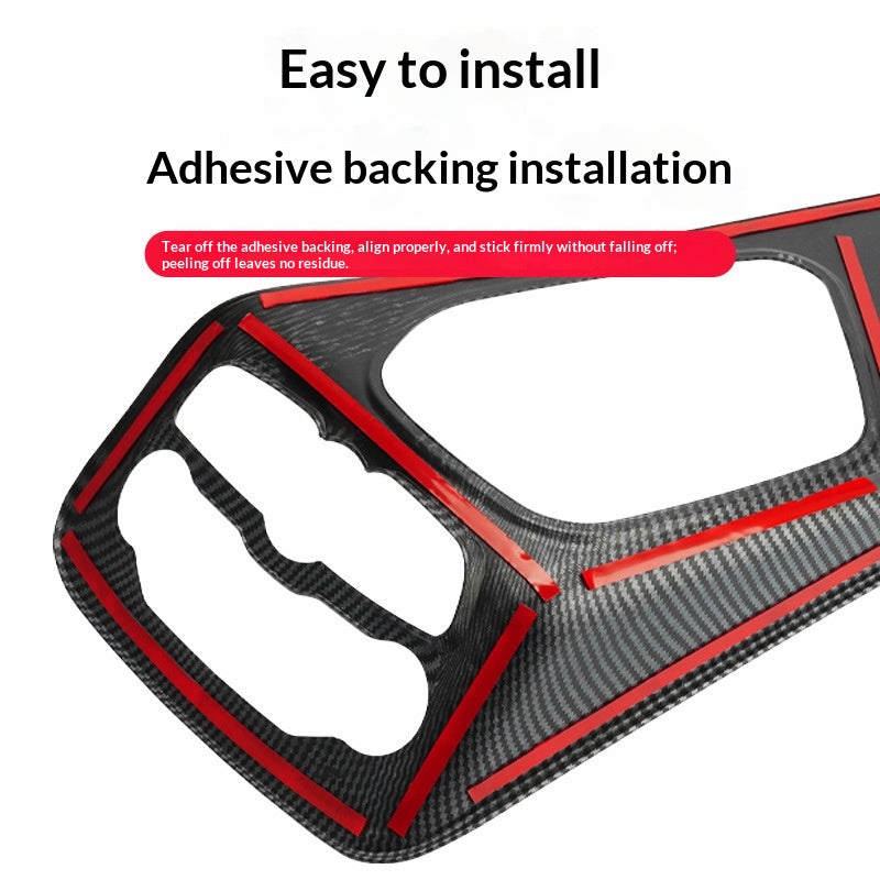 Interior Accessories Carbon-fiber Gear Shift Steering Wheel And Navigation Frame Trim