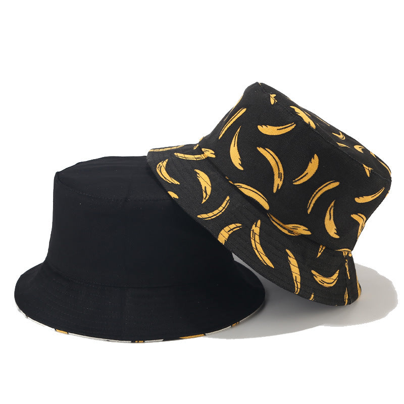 Men's And Women's Matching Fun Fruit Print Simple Casual Fisherman Hat For Summer Breathable And Versatile Double-sided Wearable Bucket Hat Suitable For Outdoor Daily Commuting