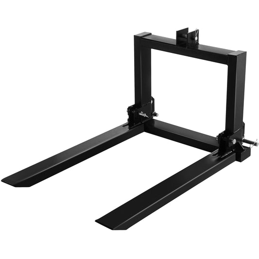 3 Point Hitch Pallet Fork 2000lbs, Fork Attachment For Category 1 Tractor, 25.5\'\'x22\'\'x41\'\', Steel Tractor Heavy Equipment Attachment, For Tractor, Skid Steer Loader