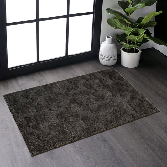 Step Collection High-Low Brown Indoor Area Rug, 2'x3', Modern, Contemporary, Geometric, Bohemian, Bedroom, Kitchen, Living Room, Doormat, Non Shedding Carpet
