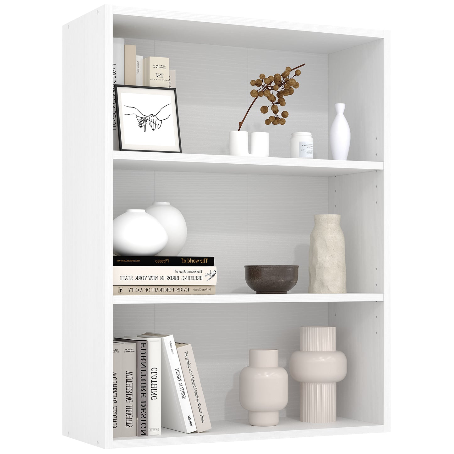 Four-tier And Three-tier Bookcases, Floor-standing Open Shelving, Suitable For Storage In Home Offices, Living Rooms And Bedrooms