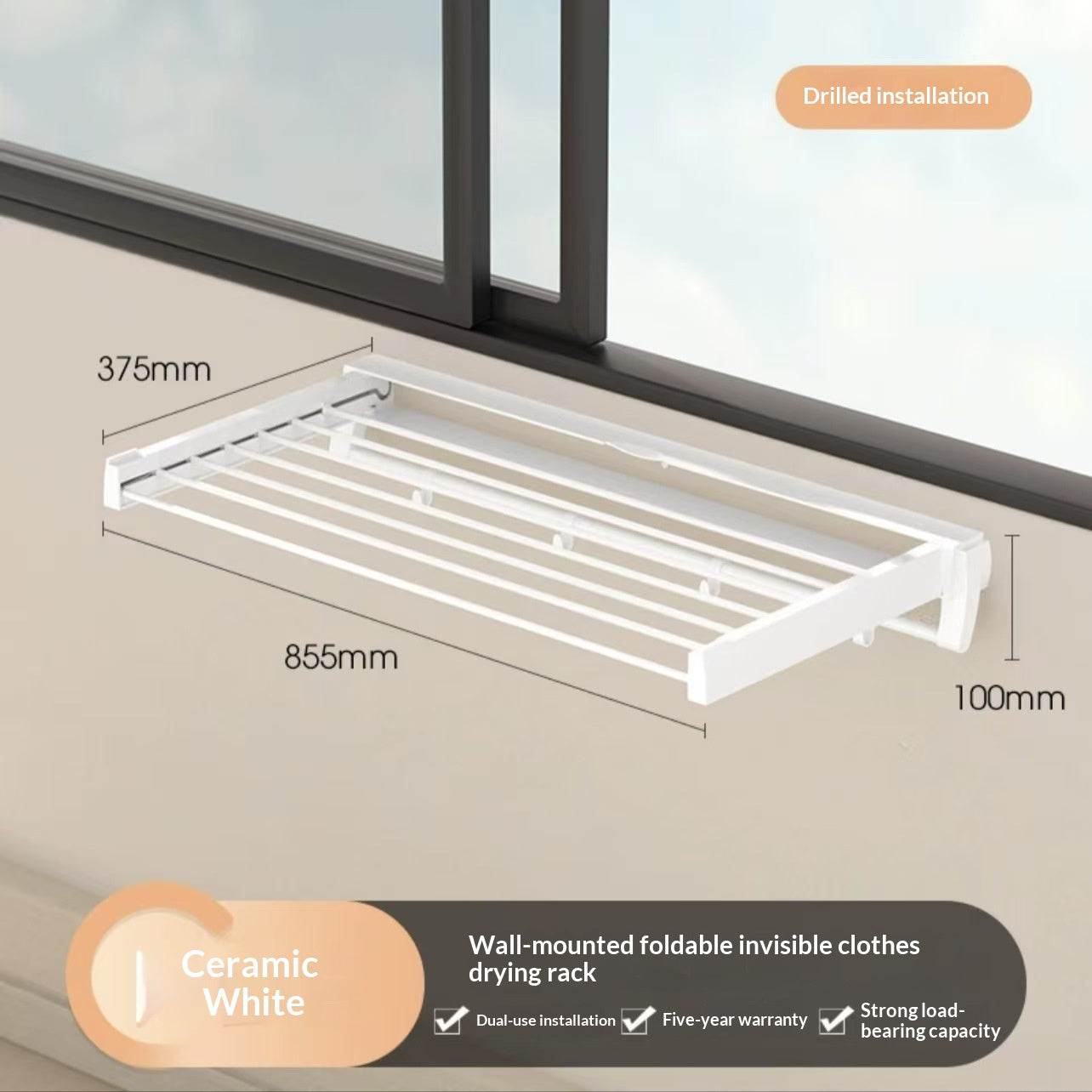 Bedroom Bathroom Home Balcony Folding Clothes Rack