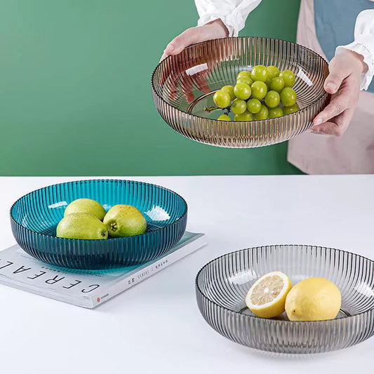 Three-color Simple Fruit PET Material Fruit Plate Snack Dish