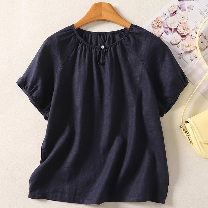 Summer Casual All-Match Solid Color Korean-Style T-Shirt For Women