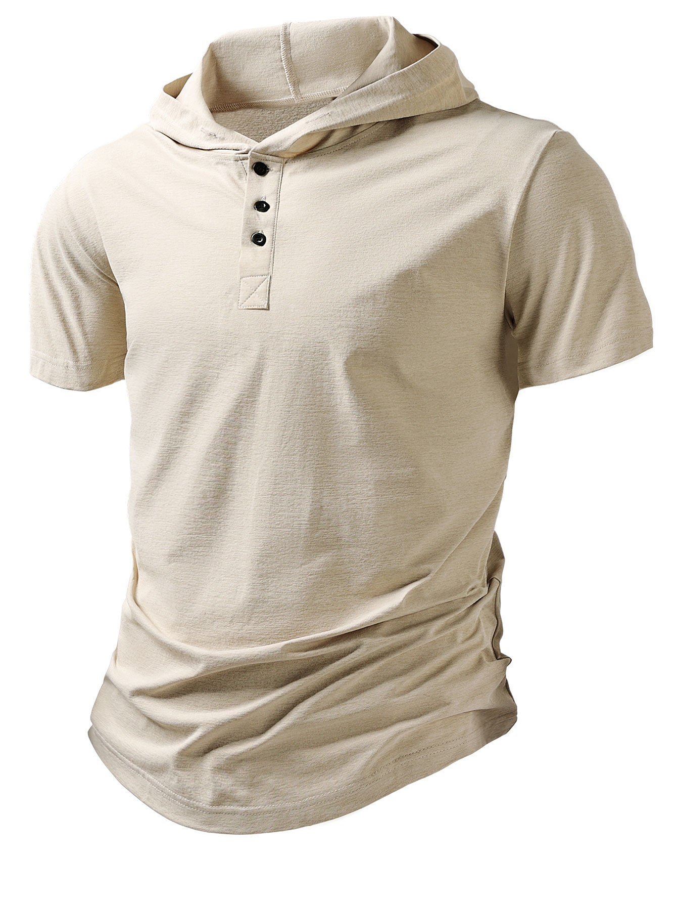 Mens Short-Sleeved Hoodie For Casual Sports And Fitness