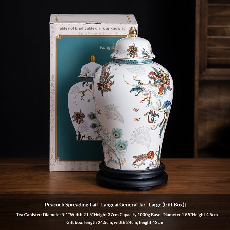 Enamel-color Generals Jar Ceramic Tea Canister