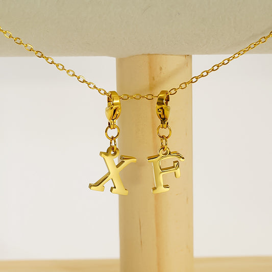 Titanium Steel Bracelet And Necklace Accessories Featuring 26 Alphabet Letters