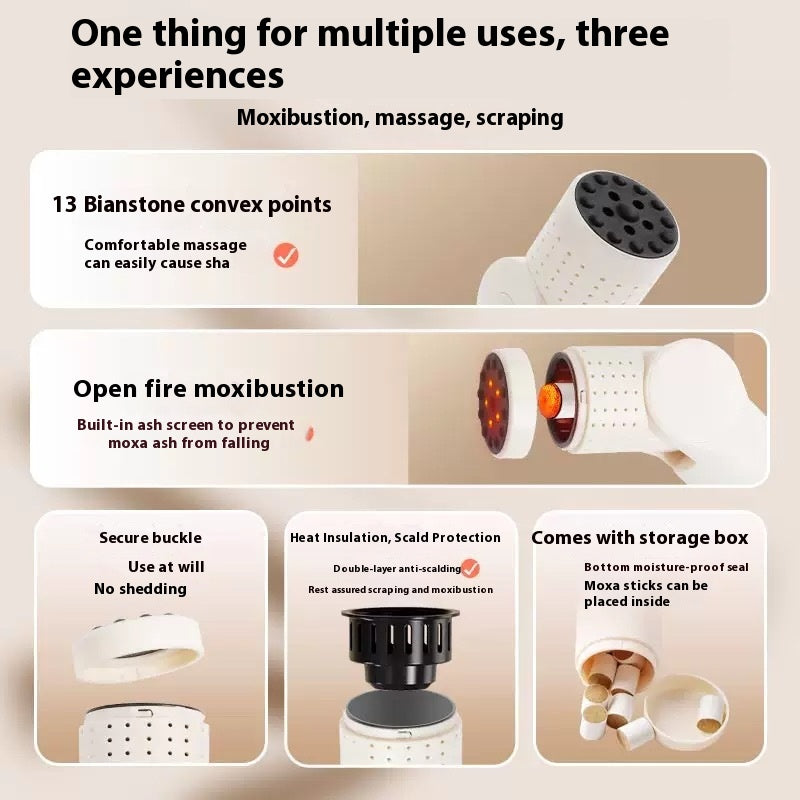 Stone Moxibustion Rods Electric Massage Instrument Meridian Brush Scraping Tool