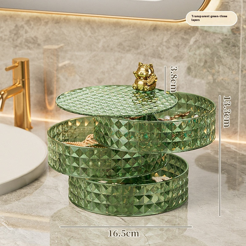Fruit Plate Makeup Storage Box Student Household Dormitory Rotating Jewelry Organizing Rack