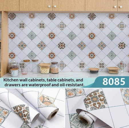 Kitchen Stickers Waterproof Oil-resistant Fire-retardant Wallpaper Self-adhesive Wall Covering