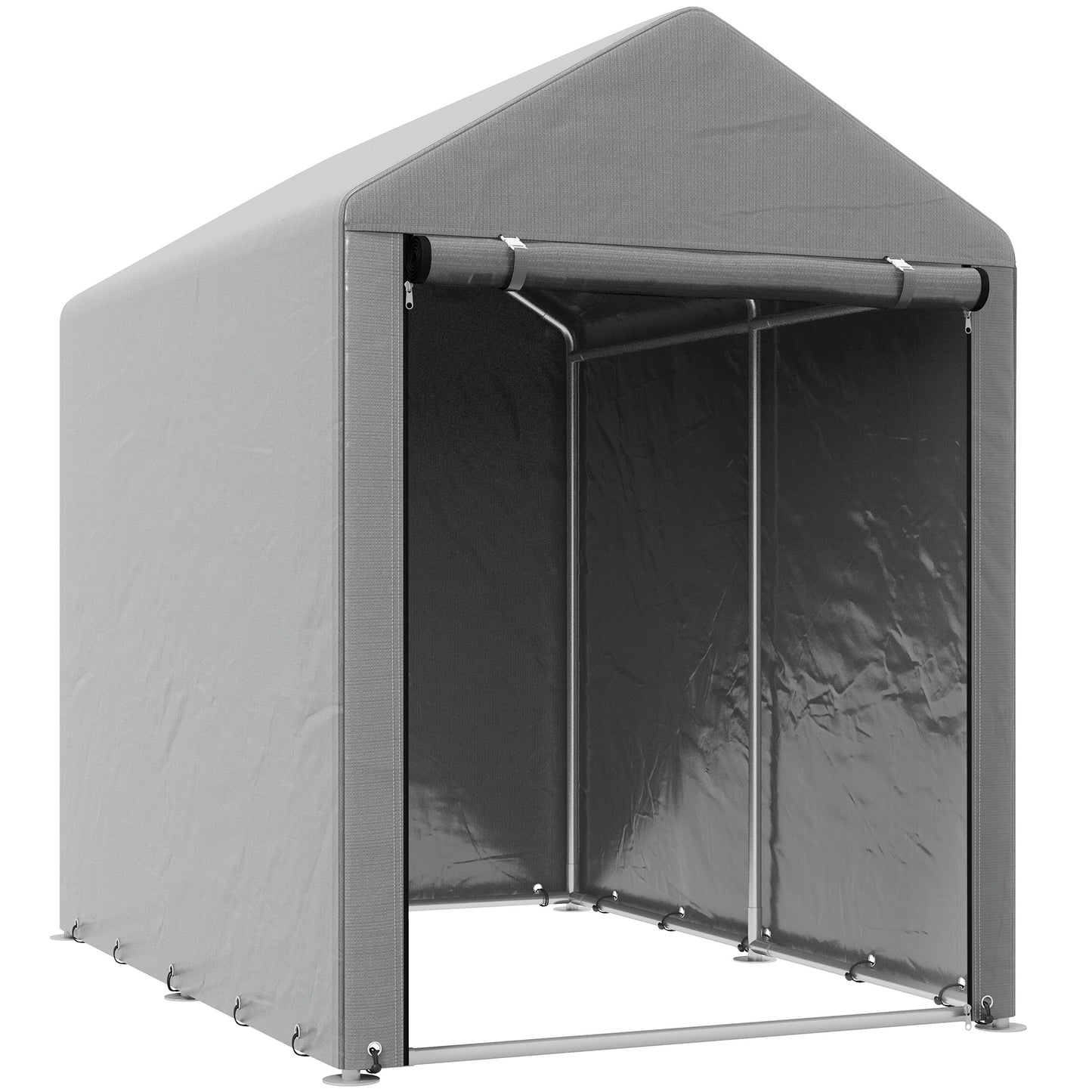 179 X 120cm Temporary Garden Shed, With Accessories - Light Grey