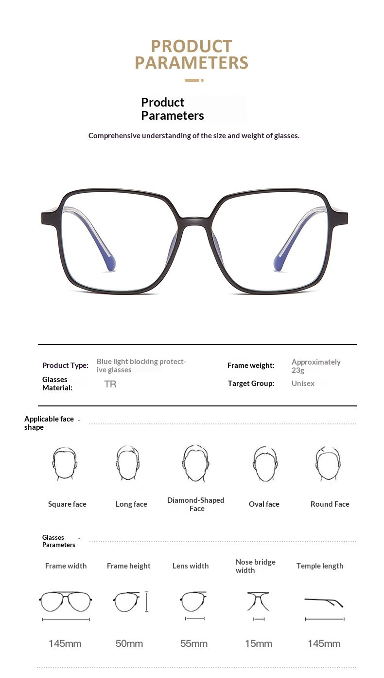 Lijia Korean Version Large Frame Anti Blue Light Goggles, Internet Famous, Same Type Of Goggles 1542