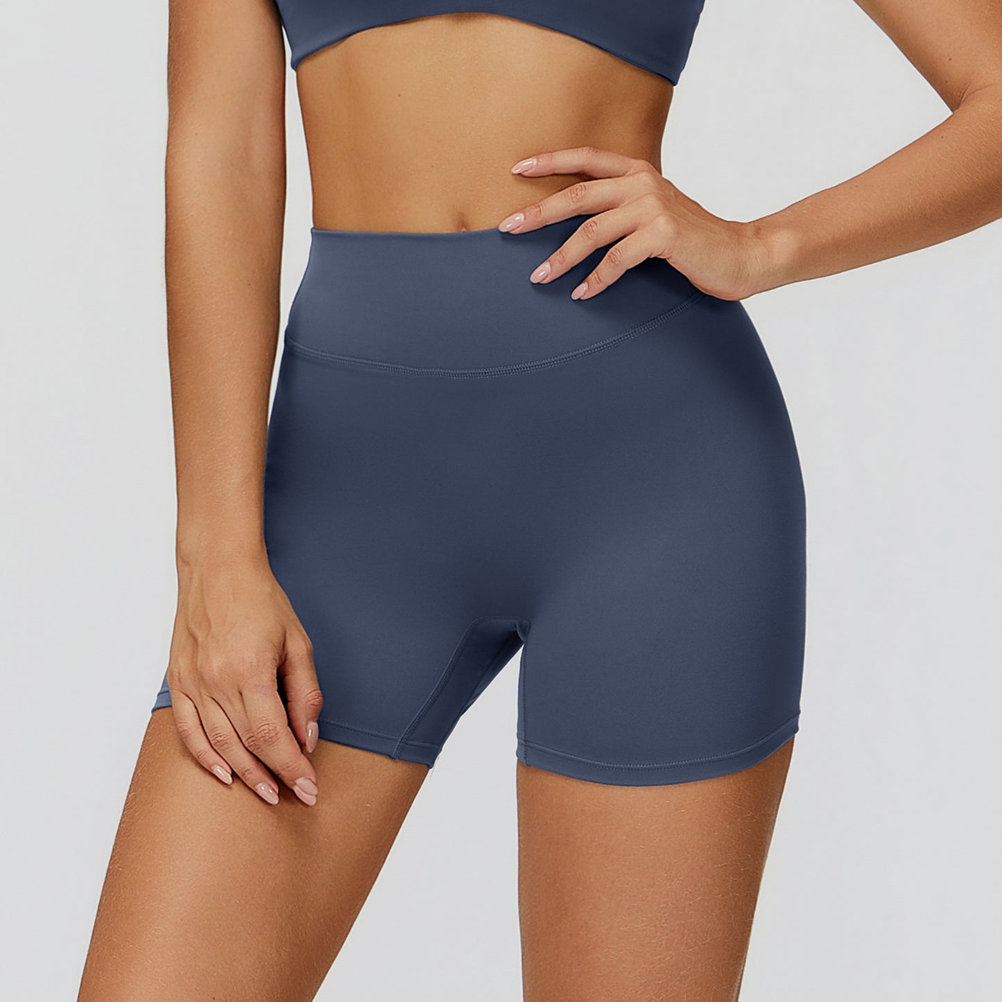 High-waist Quick-drying V-shaped Back Waist Sports Shorts Outdoor Running Fitness Clothes