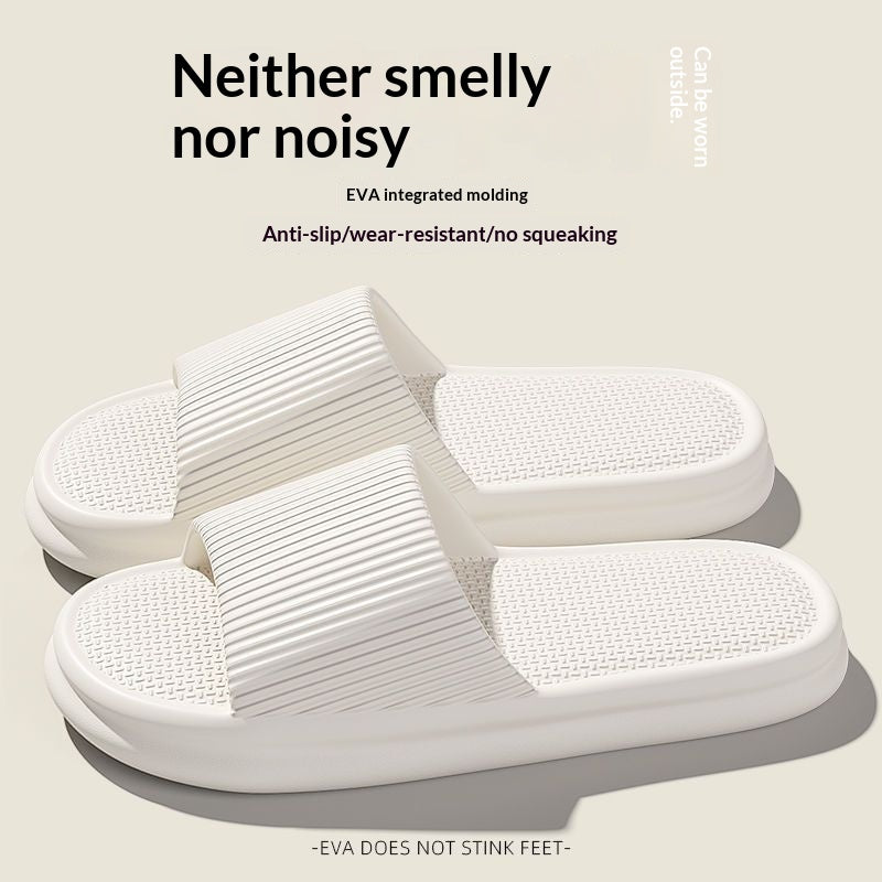 Minimalist Home-use Bathroom Slippers With A Plush Cushioned Feel For Men