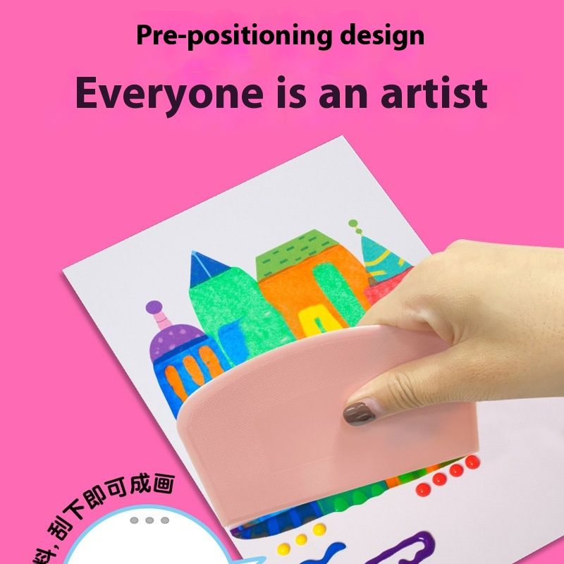 Diy Rainbow Dotted Color Scratch Painting Children's Fun Toys