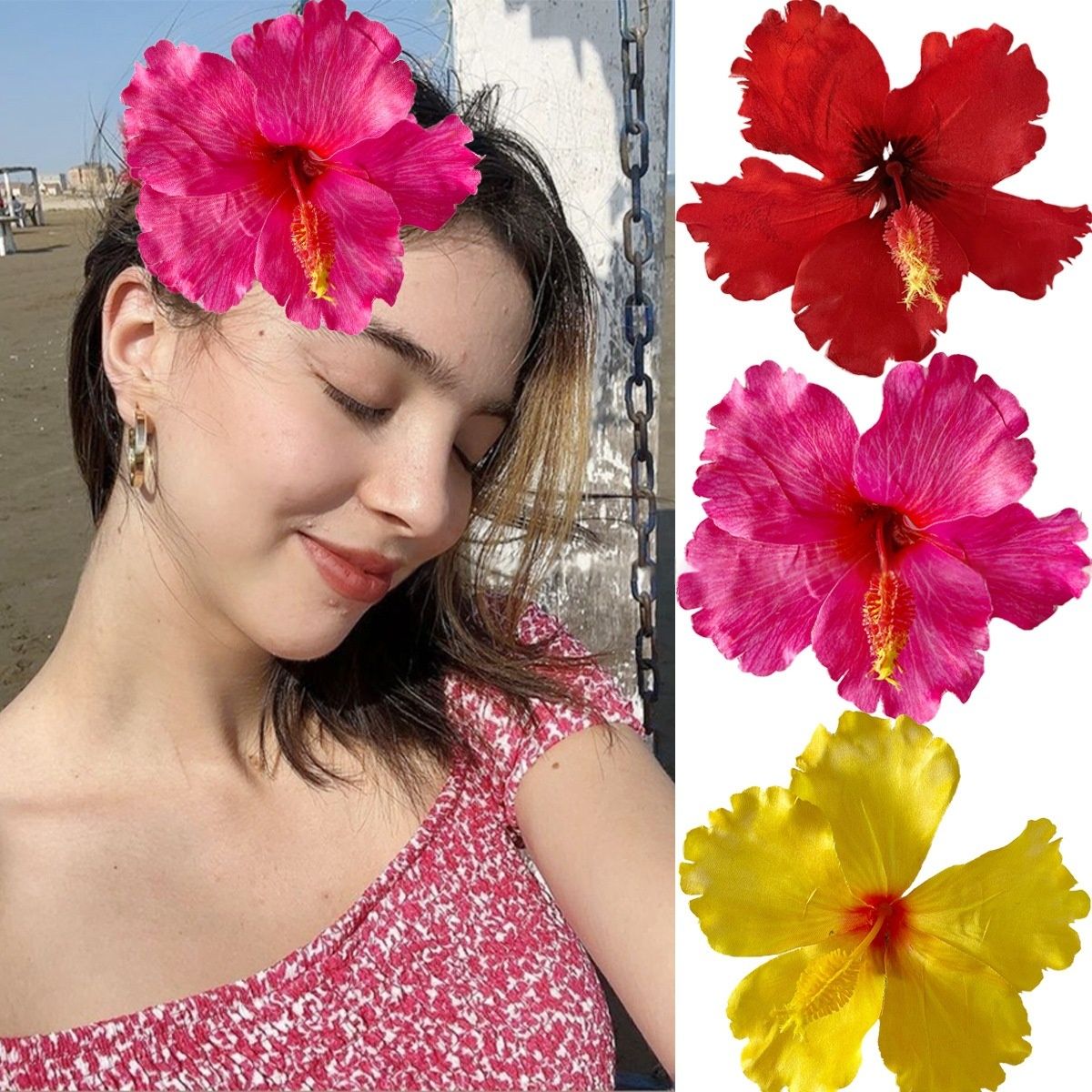 Hawaiian Hibiscus Hair Clip Handmade For The Seaside