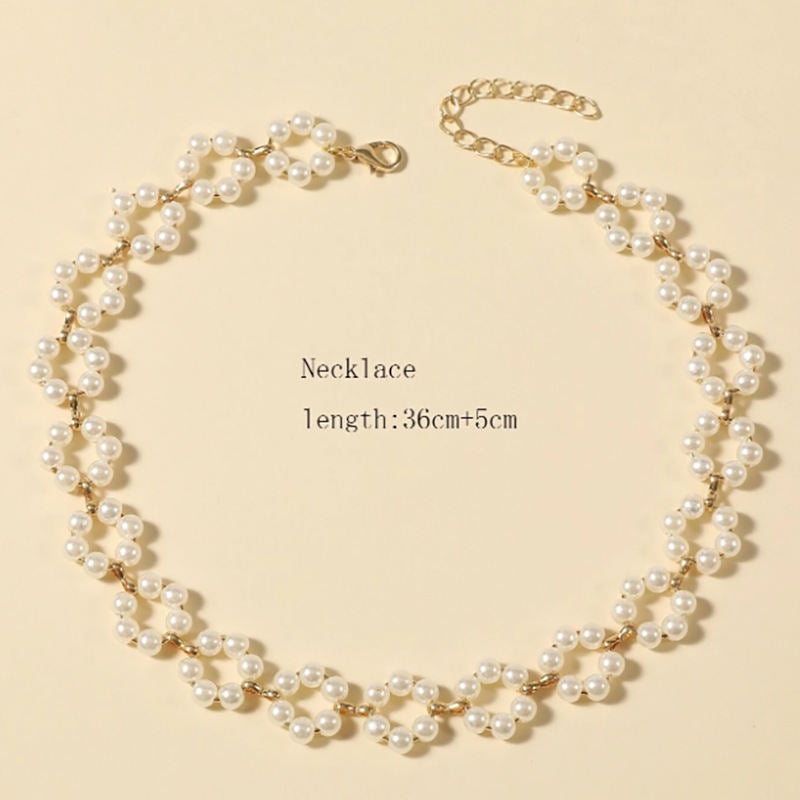Ins Pearl Flowers Necklace Women's Clavicle Chain Jewelry Accessories