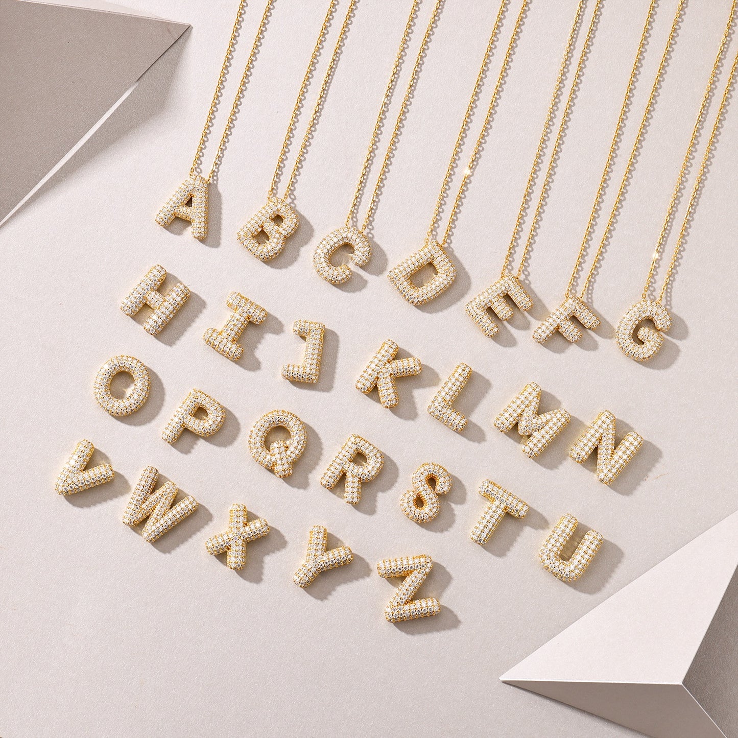 Bubble Letter - L-shaped Pendant Set With Top-quality Moissanite, Featuring Luxurious And Fashionable Light Luxury Trend Jewelry And Silver Accessories. It Is Made Of S925 Silver Electroplated With Go