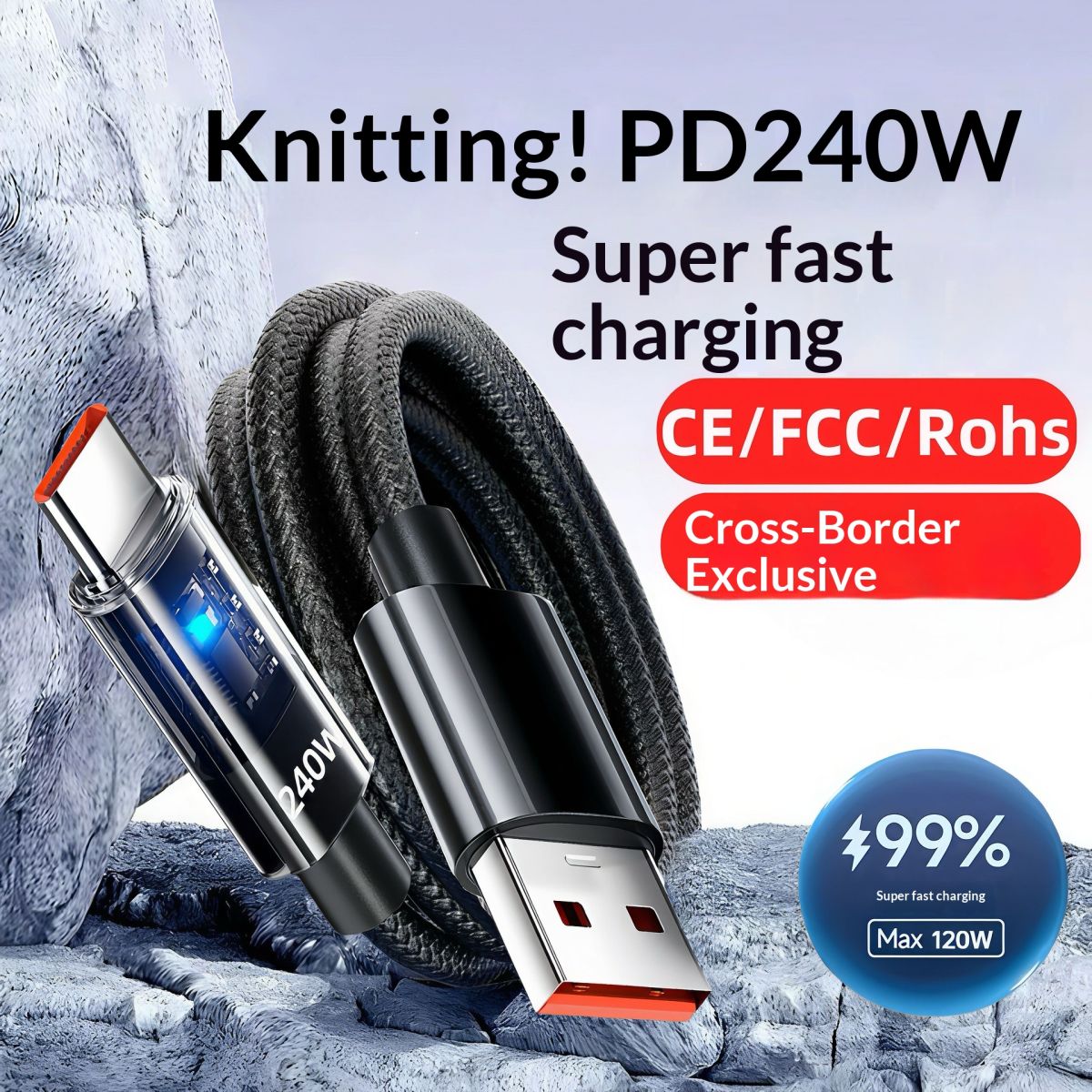 Exclusive For Foreign Trade 240W Fast-Charging Data Cable