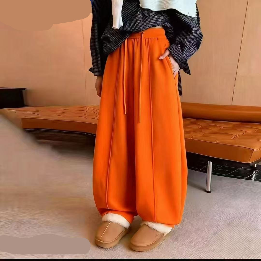 Korean-style Drawstring High-waist Versatile Cropped Tapered Pants For Women