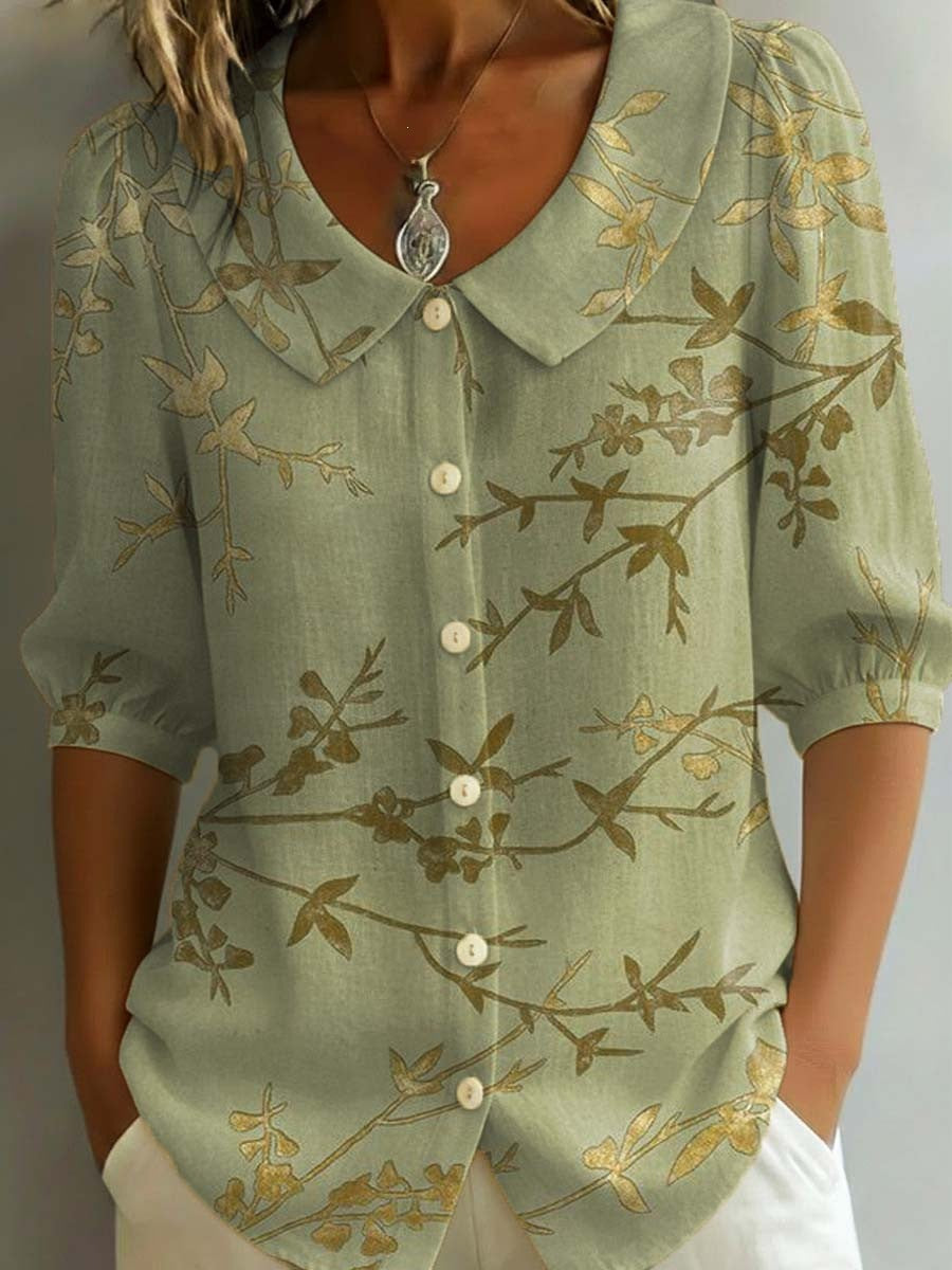 Womens Casual Fashion Printed Short-sleeve Top