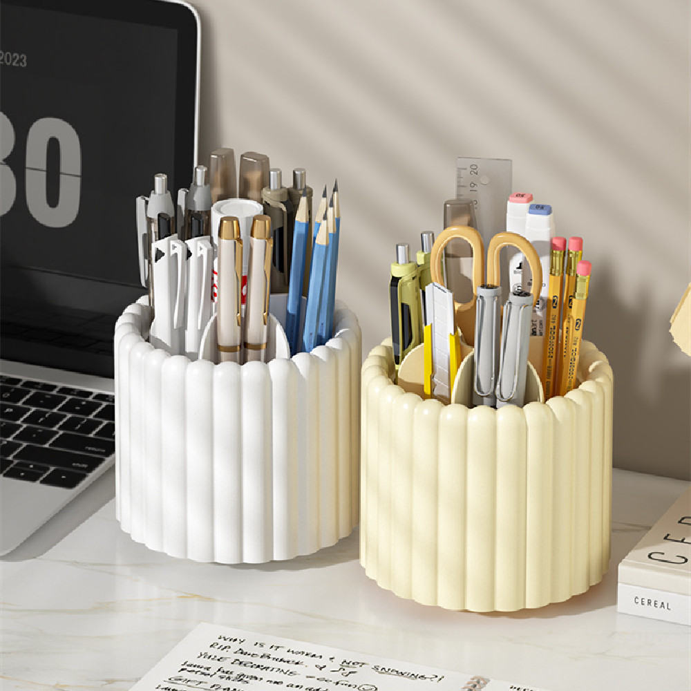Desktop Rotating Pen Holder Skin Care Cosmetics Storage Box