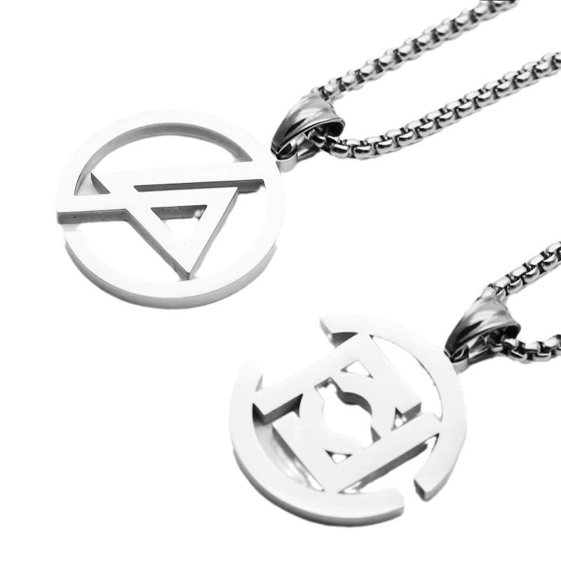 Simple Geometric Pendant Men's Necklace Square Street Rock Hip Hop Stainless Steel Accessories