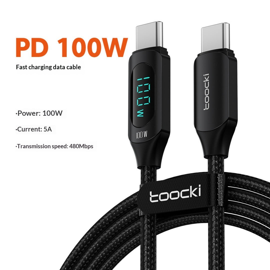 Digital Display Dual-Port Type-C Fast Charging Mobile Phone Cable