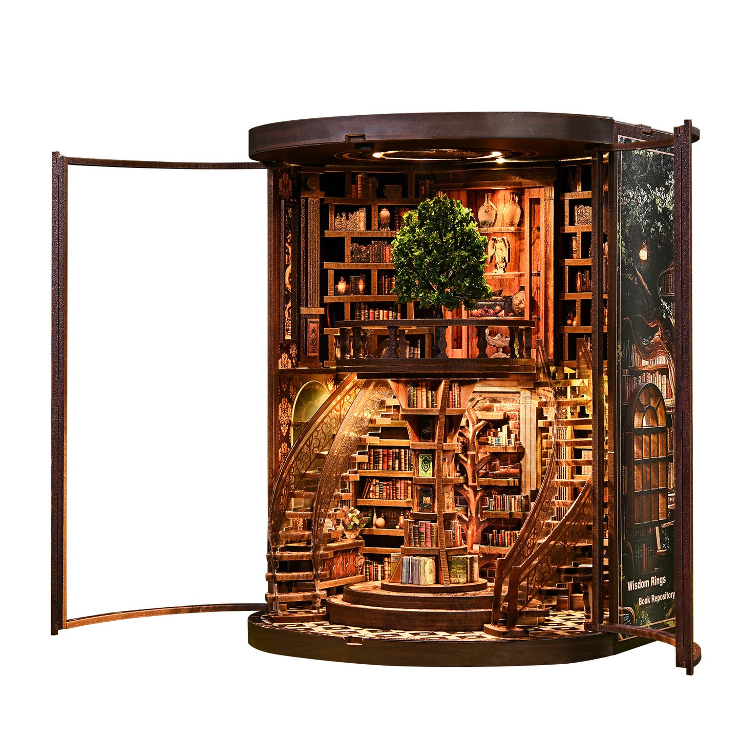 Smart Annual Ring Bookend DIY Cottage 3D Handmade Assembled Book Stand