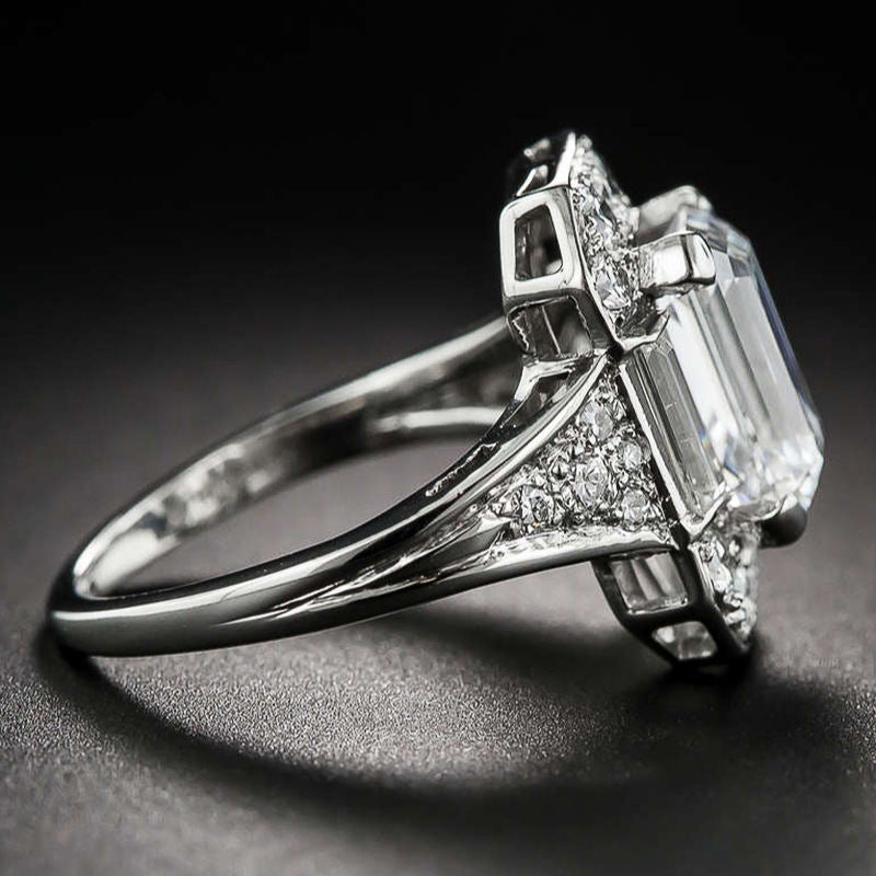 Rectangular Zircon Ring Female Ring Accessories