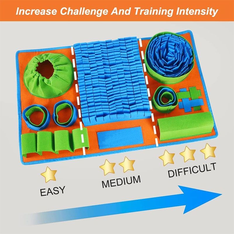 Pet Dog Snuffle Mat Sniffing Treat Foraging Puzzle Feeder Toy Nose Training Pad