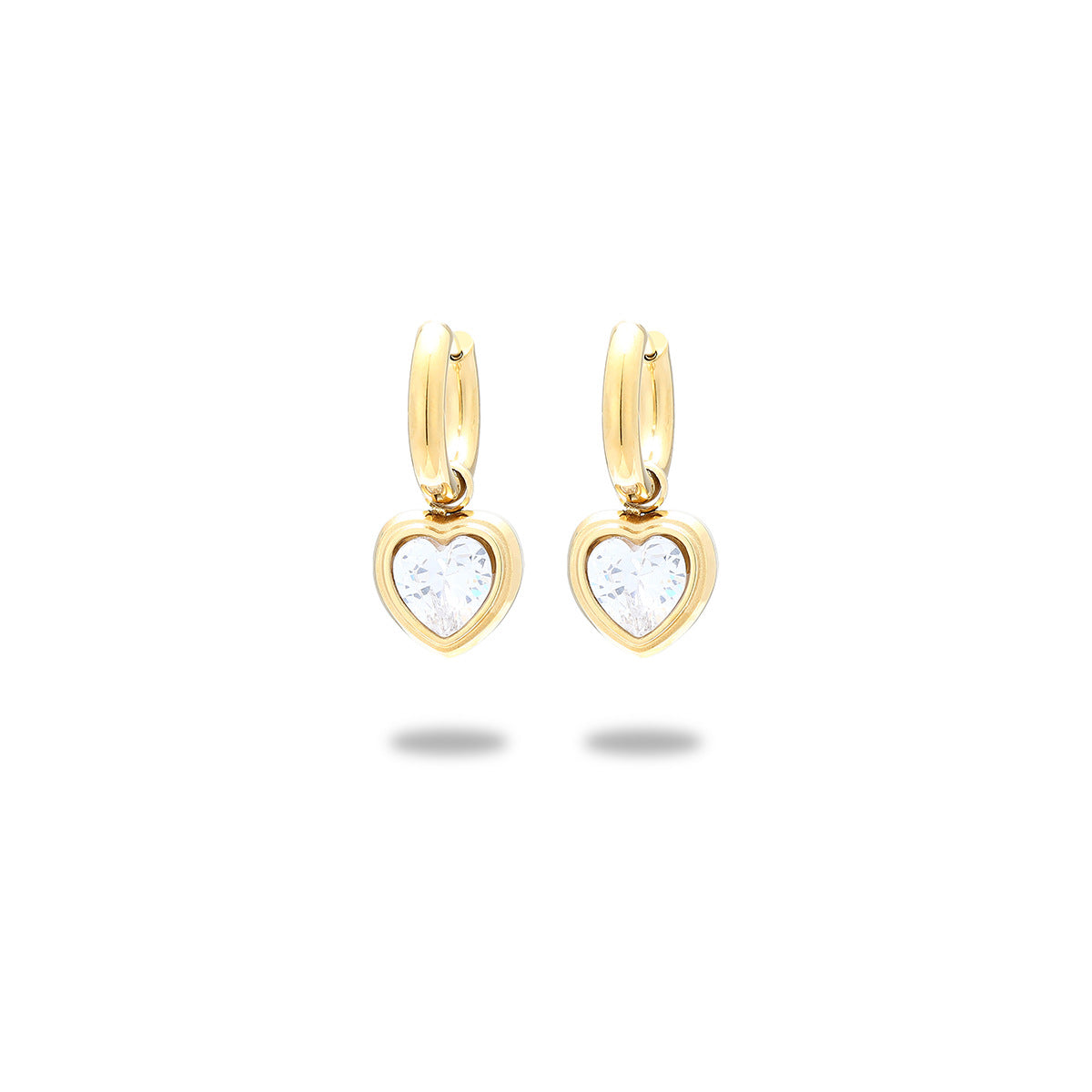 Retro-style New Best-selling Heart-shaped Titanium Steel Earrings For Women
