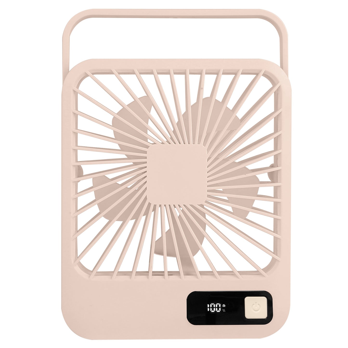3 Colors Options -- 1Pc Mini Desktop Cooling Fan Rechargeable Battery Powered Personal Fan Speed Adjustment Strong Airflow Quiet Travel Fan With LCD Display For Home Office Travel