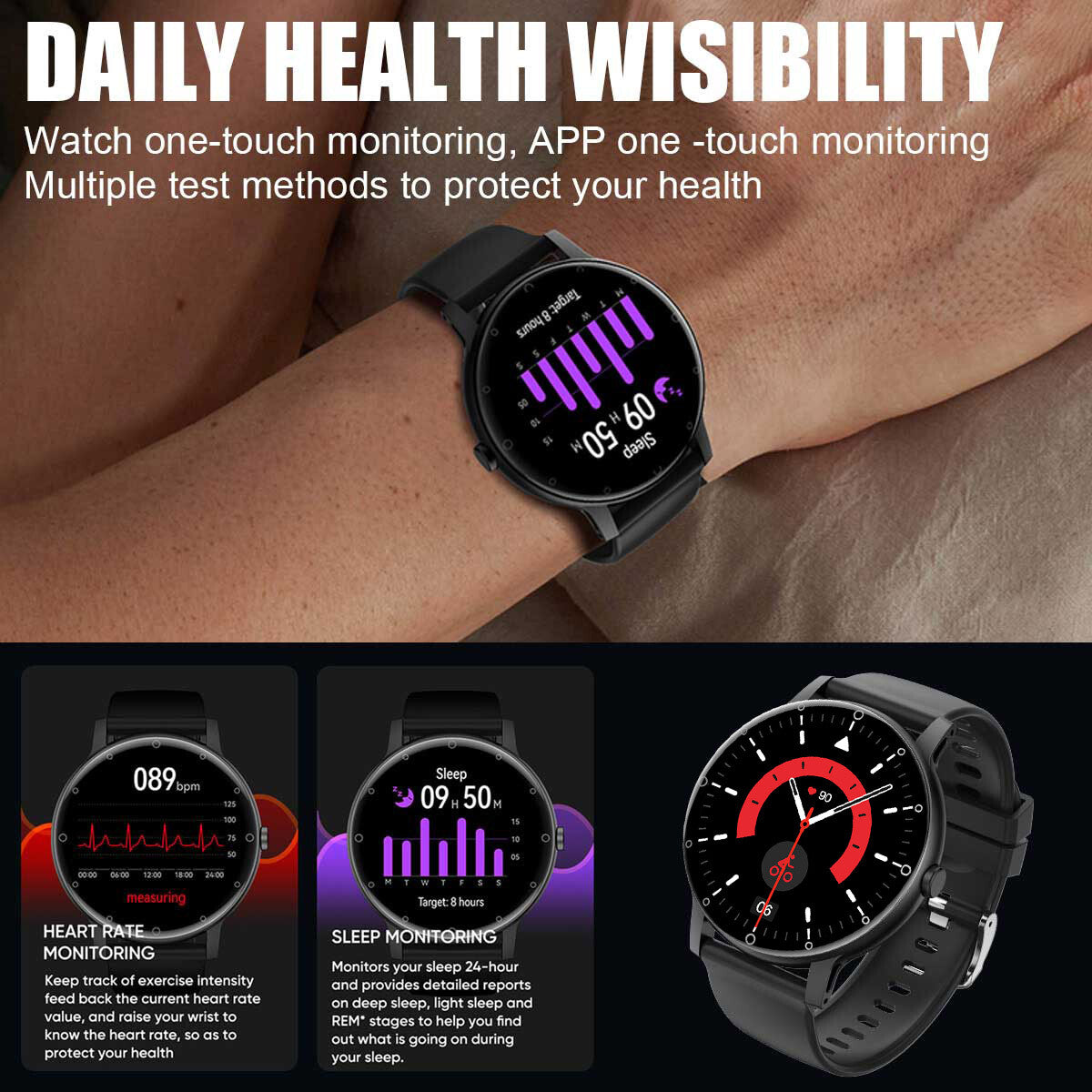 BT Bluetooth Call Smart Watch Outdoor Sports Fitness Tracker Voice Assistant