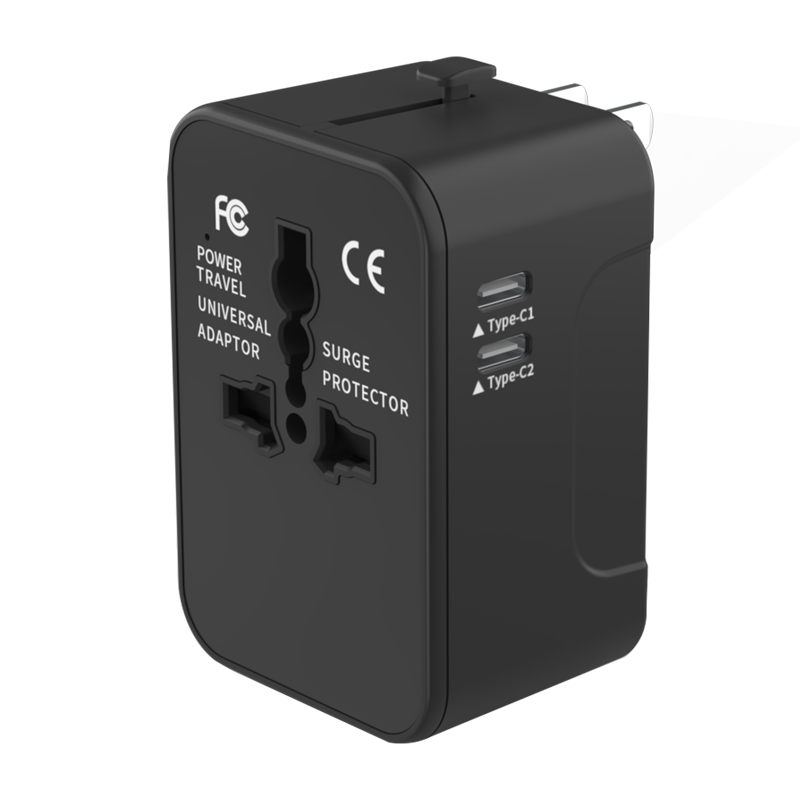 Travel Adapter Worldwide All In One International Power Adapter Universal Adapter Plug With 2.1A Dual USB Charging Ports For Asia Europe UK AUS And USA