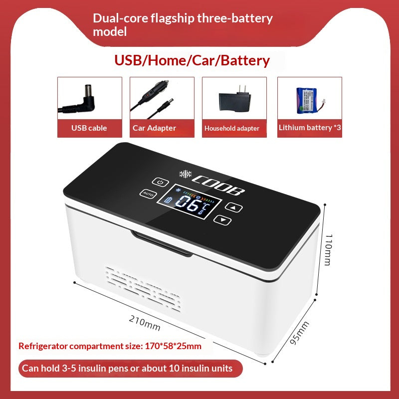 Portable Refrigerator Cool Box Mini Dual-Use CarHome Cooling USB-Powered Compact Fridge