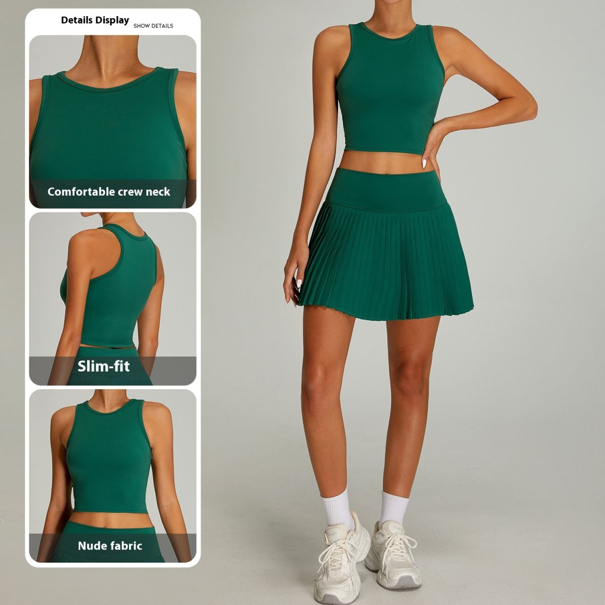 Nude Feel Tennis Suit Women's High Waist Tight Sports Yoga Suit