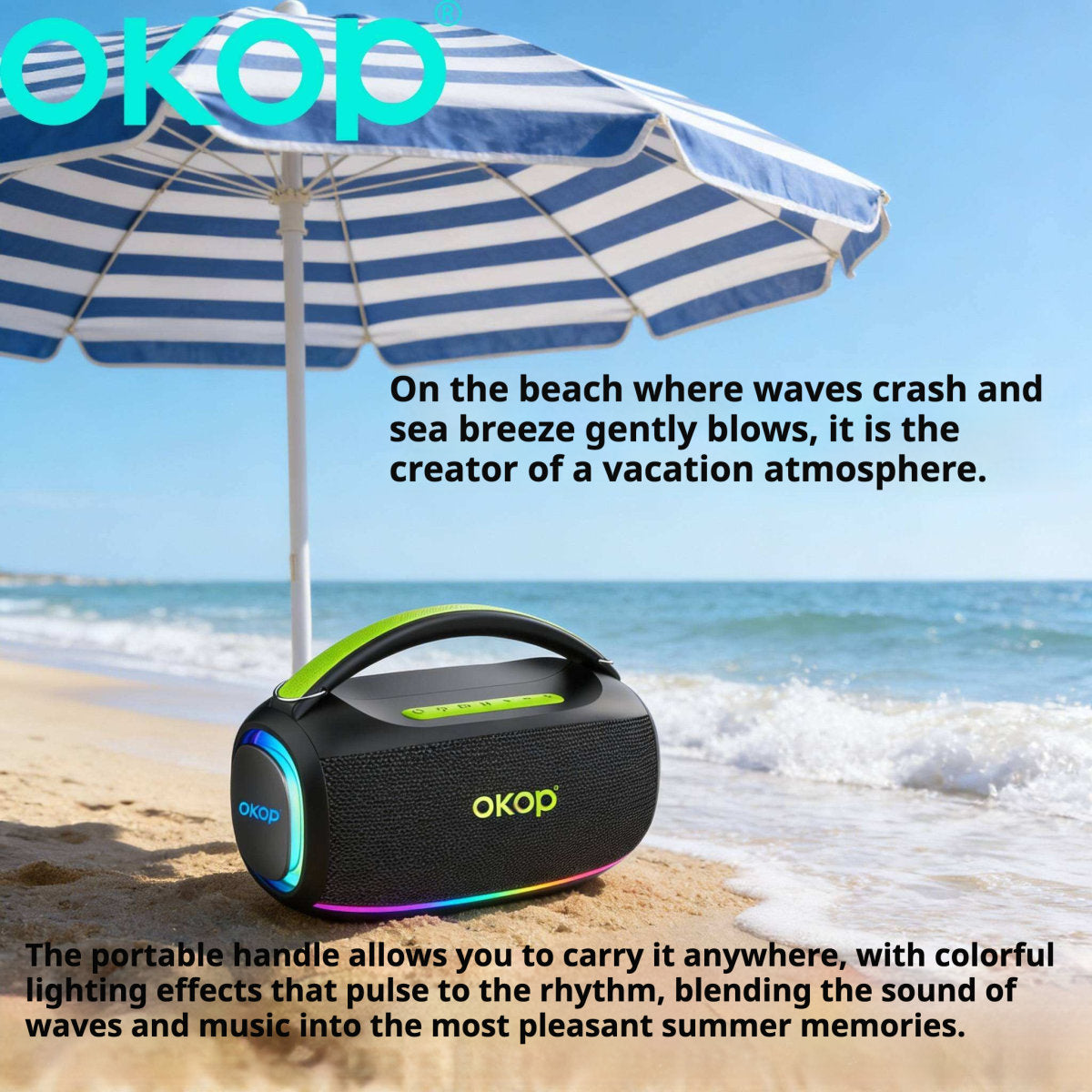 KP-804 Portable Bluetooth Speaker 40W High Power Carry Handle Long Battery Life Super Heavy Bass Ideal For Outdoor Camping