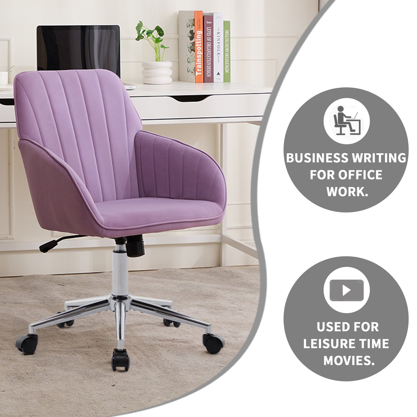 TY Adjustable Office Chair, Home Bedroom, Ergonomic Swivel Chair, Backrest Seat, Comfortable For Long Sitting