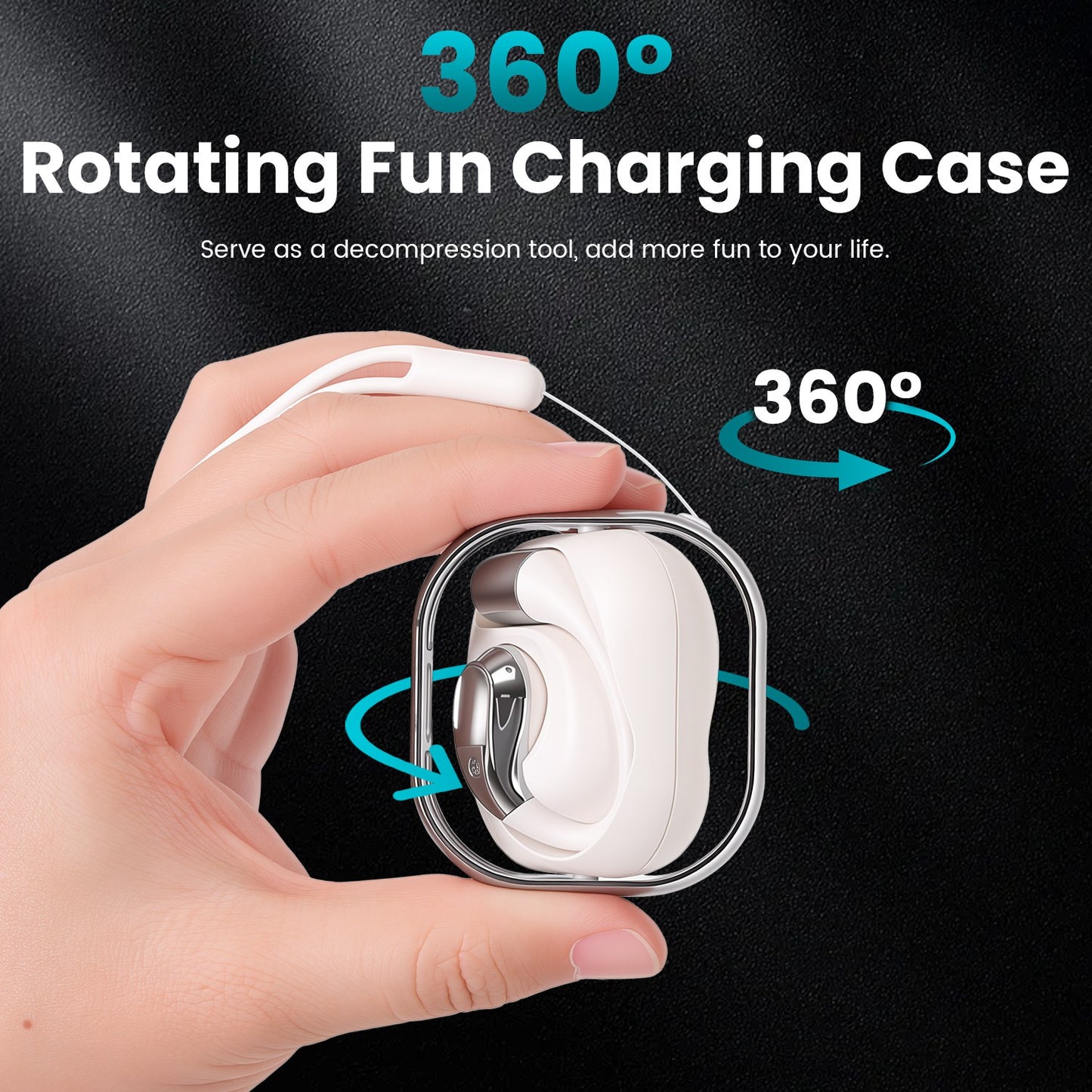 Open-Ear AI Translation Earbuds 165 Language Real Time AI Headphone Wireless 6.0 Translating Earbuds With 360 Degree Rotating Charging Case Lanyard For Travel Meetings Language Learning