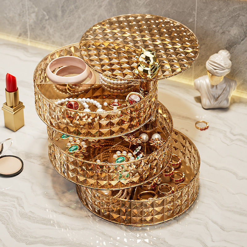 Fruit Plate Makeup Storage Box Student Household Dormitory Rotating Jewelry Organizing Rack