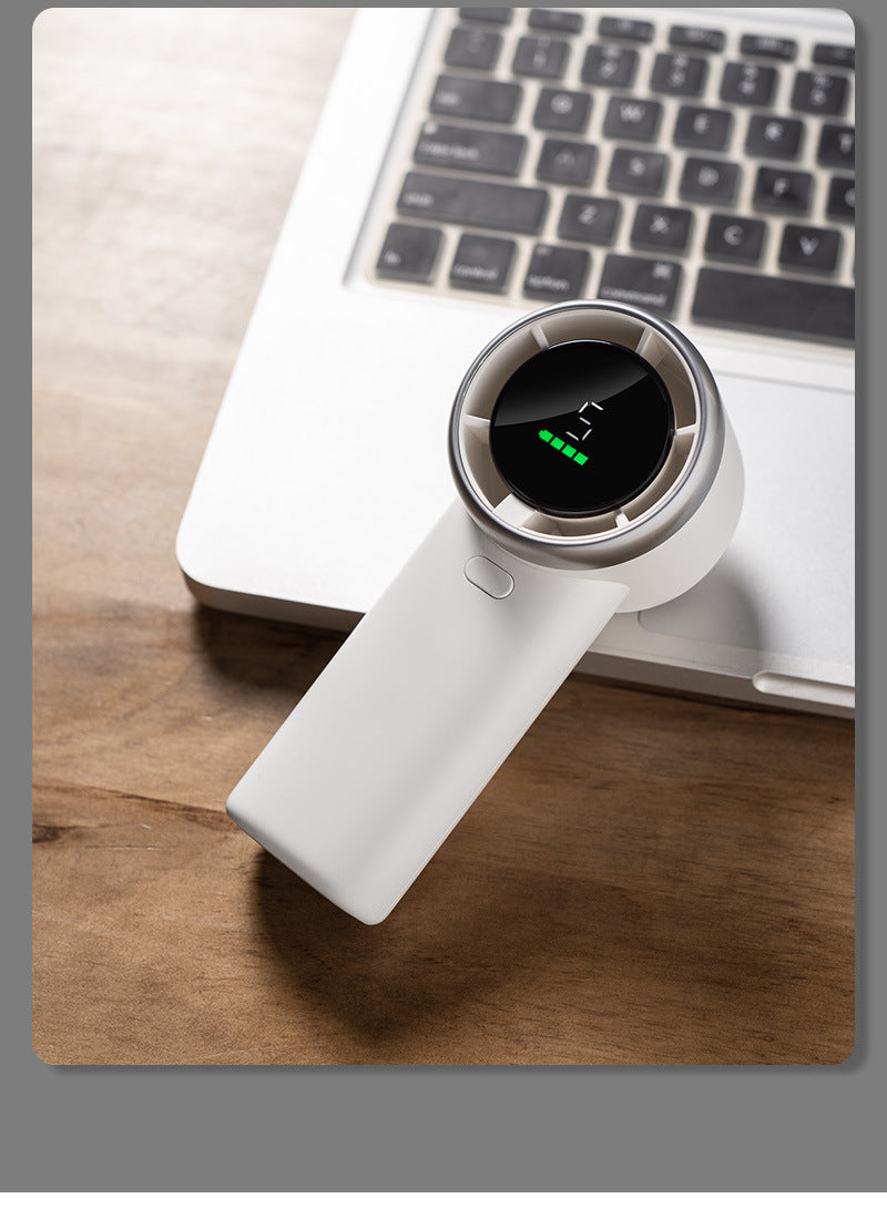 Handheld High-speed Turbine Fan Outdoor Cooling Portable Violent Wind USB Battery Digital Display Desktop