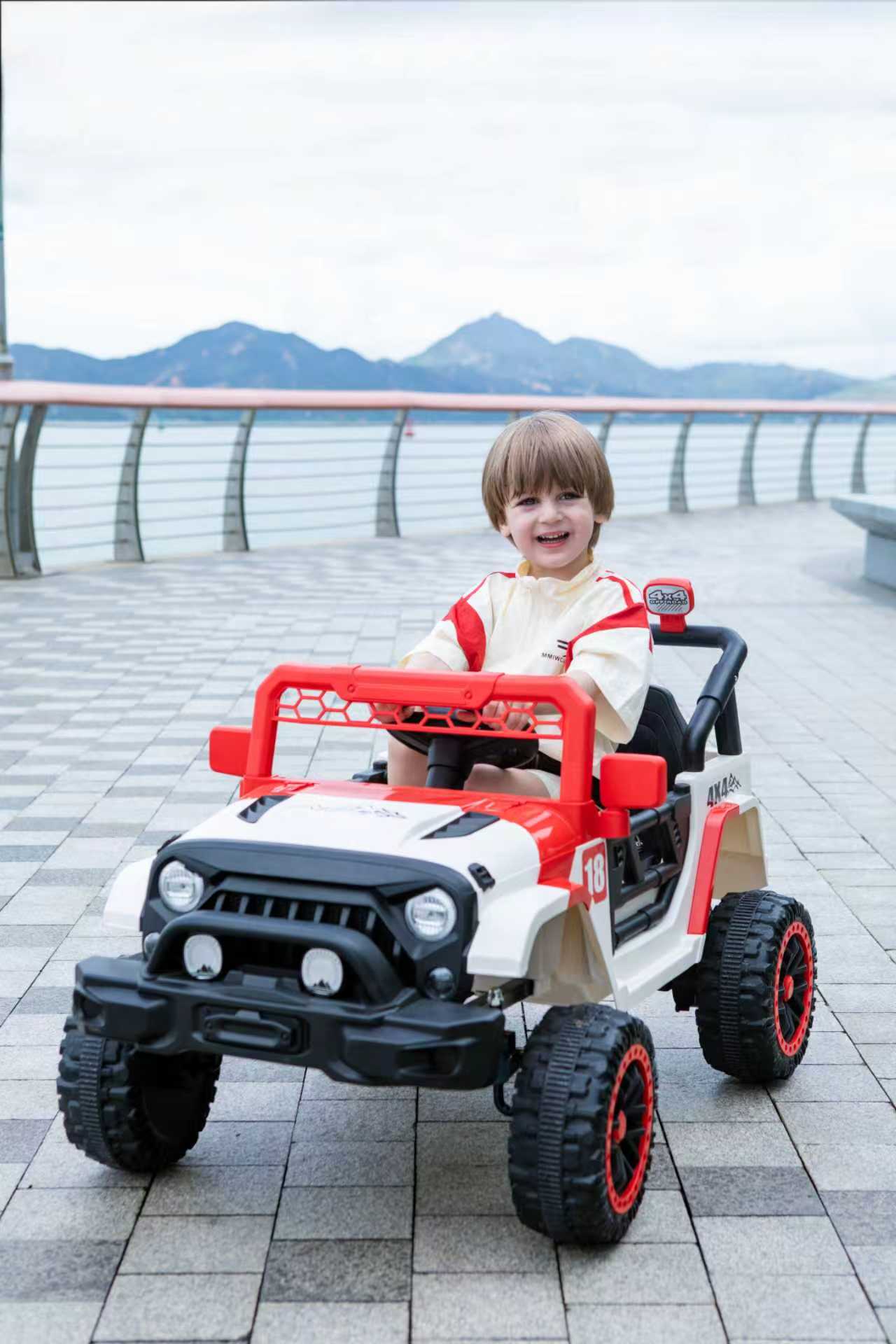 12V Ride On Car With Parent Remote Control, Toddler Electric Car With Spring Suspension, LED Lights & Music Player - Safe Battery Toy For Kids, Christmas & Birthday Gift WIGHT RED