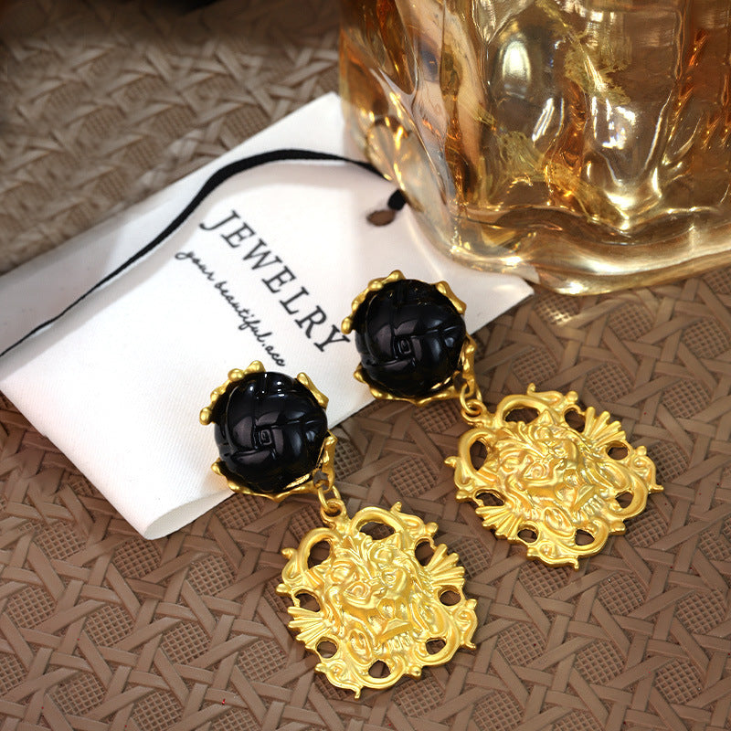Classic Diamond Pendant Earrings For Women Geometric Retro Studs CZ High End Fashion Gift