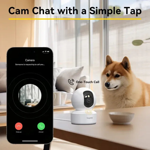 BoyKeep 2K Smart WiFi Security Camera Dual Band 5G 2.4GHz Indoor Surveillance Camera, 360 PTZ, IR Night Vision, Two Way Audio