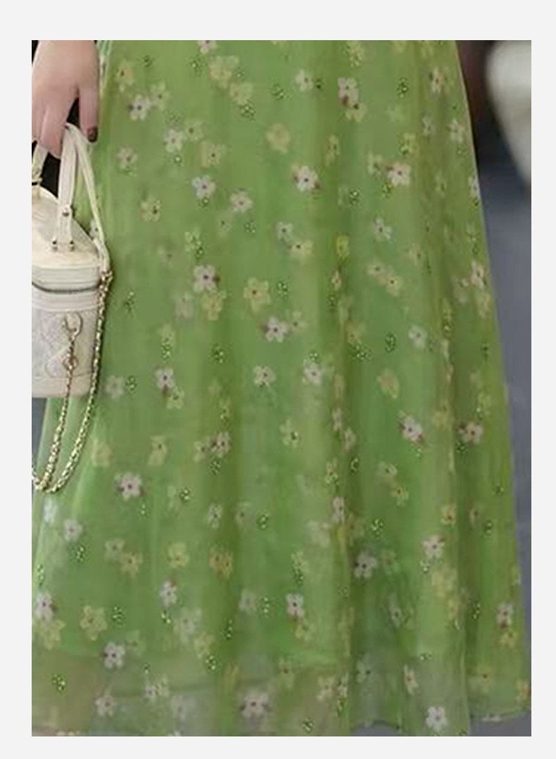 Women's Green Floral Fashion Casual Dress